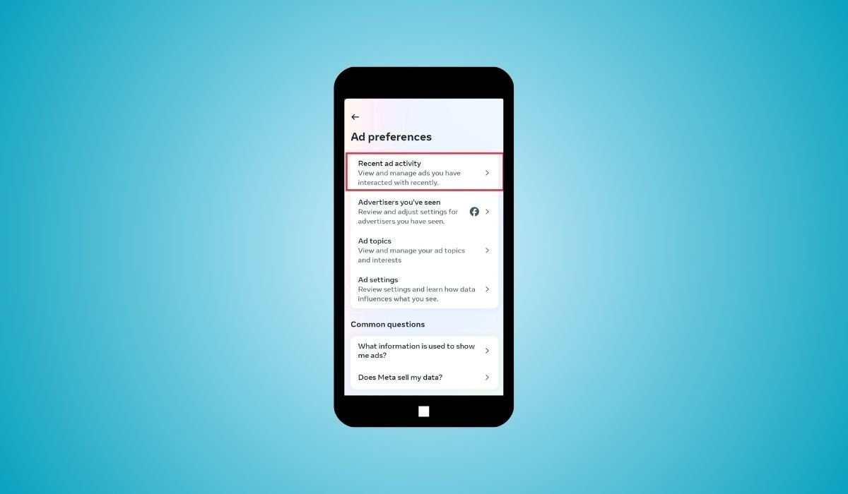 Delete Recent Ad Activity on Facebook Android