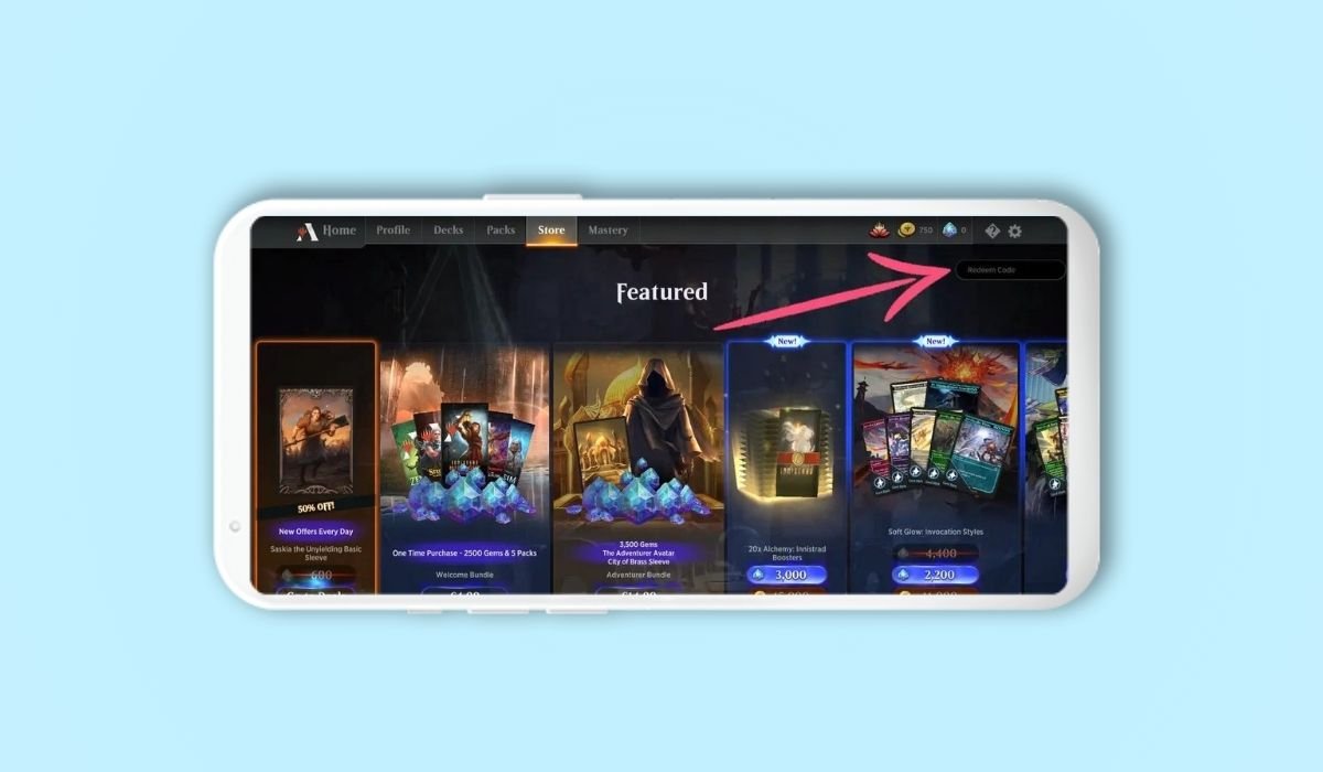 Redeem MTG Arena Codes on Android